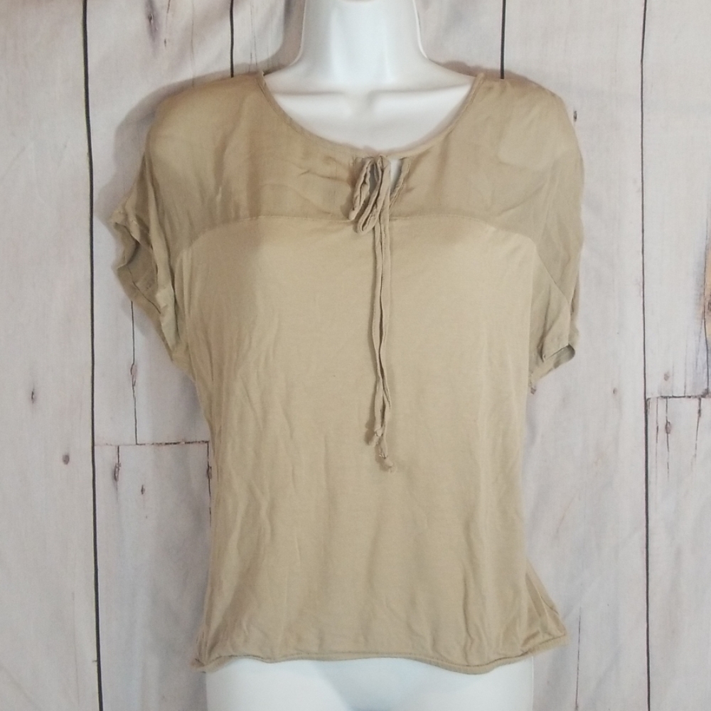 Tan top with sheer upper area